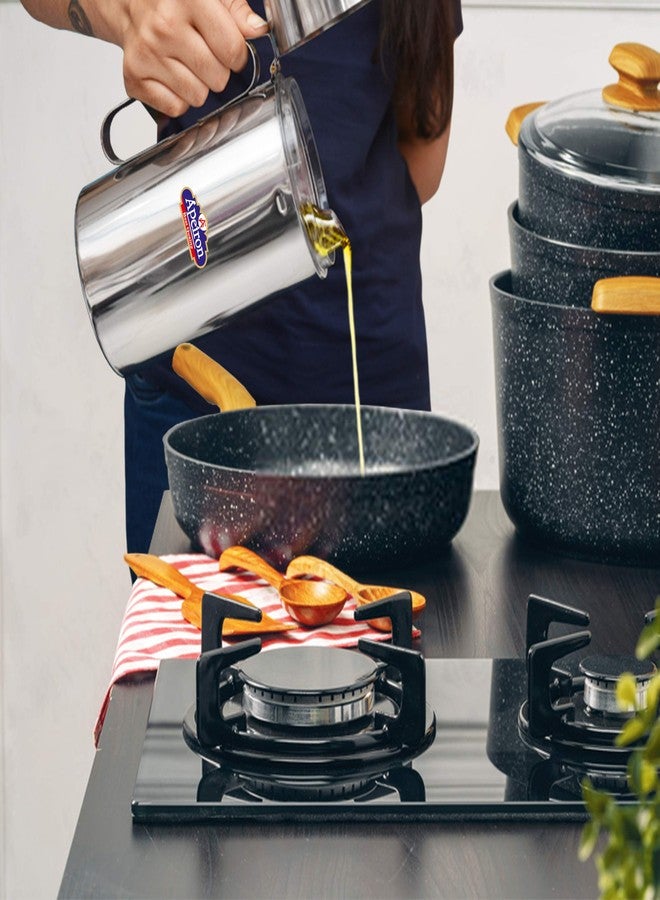 Apeiron Oil Dispenser Transparent with Handle - Stainless Steel (500 ML * 2) - Image 3